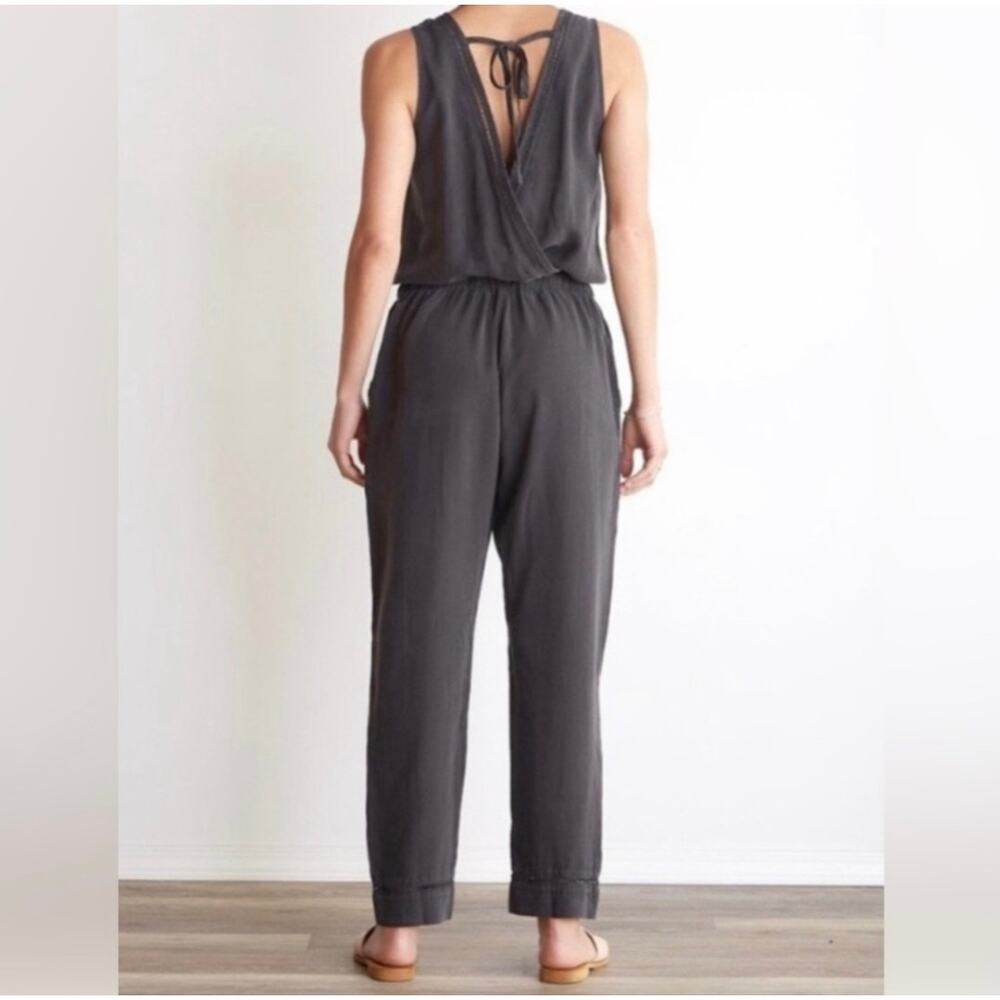 Anthropologie Cloth & Stone Charcoal Gray Sleeveless‎ Julianna Jumpsuit Size M - Picture 7 of 11